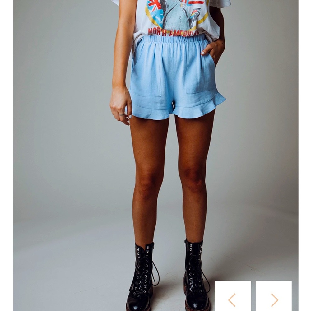Clad & Cloth Ruffle Trim Shorts